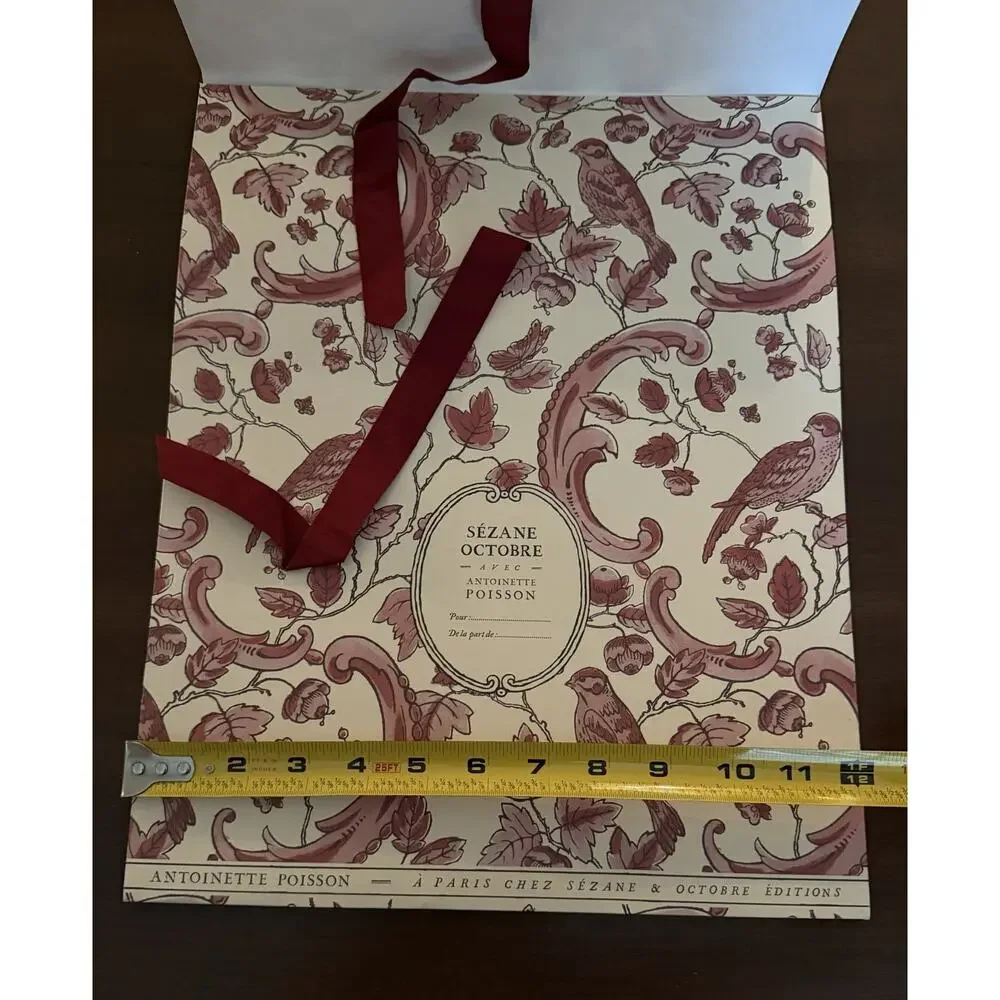 NEW Sezane Octobre Red White Cream Holiday Gift Pouch